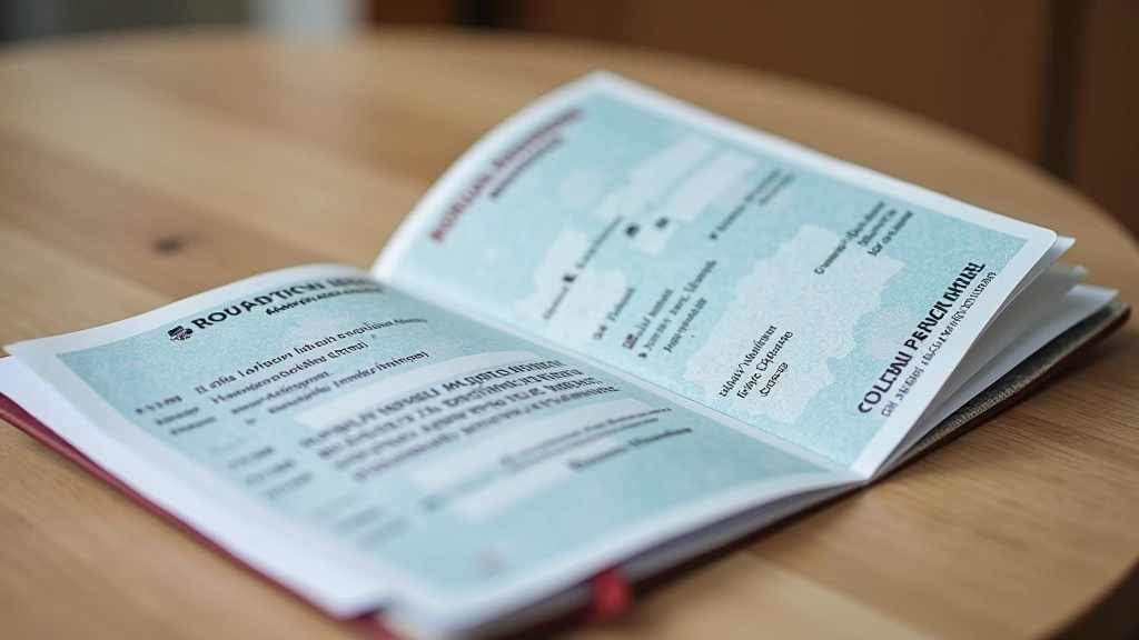 Passaporte português aberto com página de identificação e formulários de candidatura de visto ao lado