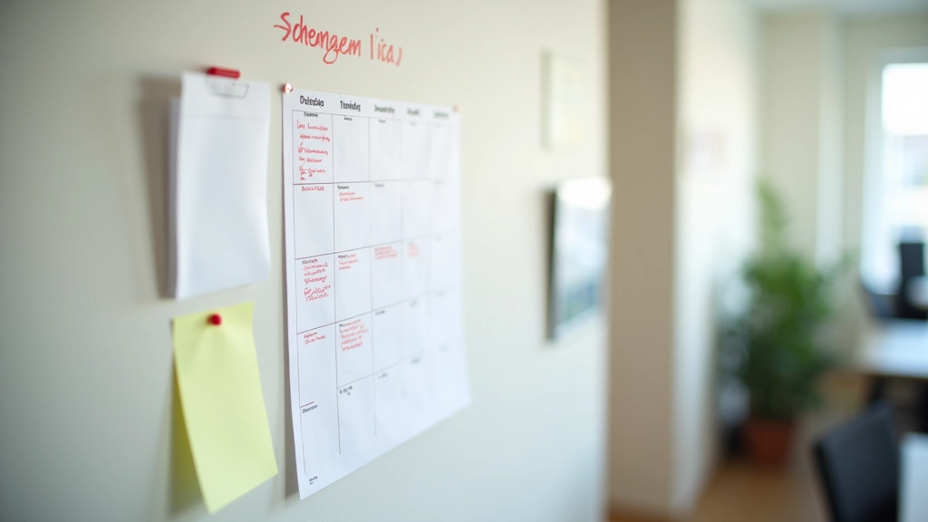 Calendário com datas marcadas e notas sobre agendamentos de consultas de visto